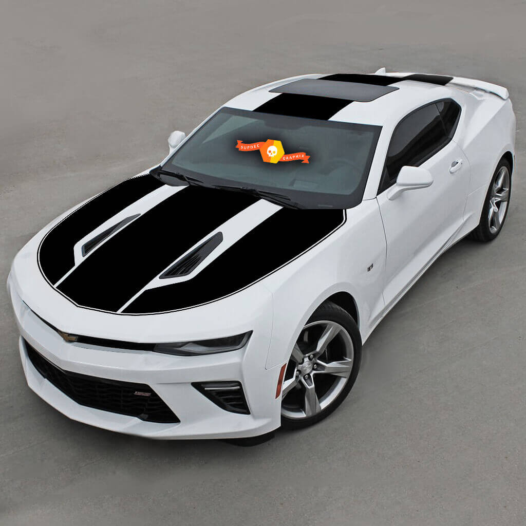 Racing Komplett Seitliche Top-Streifen Vinylaufkleber für Chevrolet Camaro 2016-2018