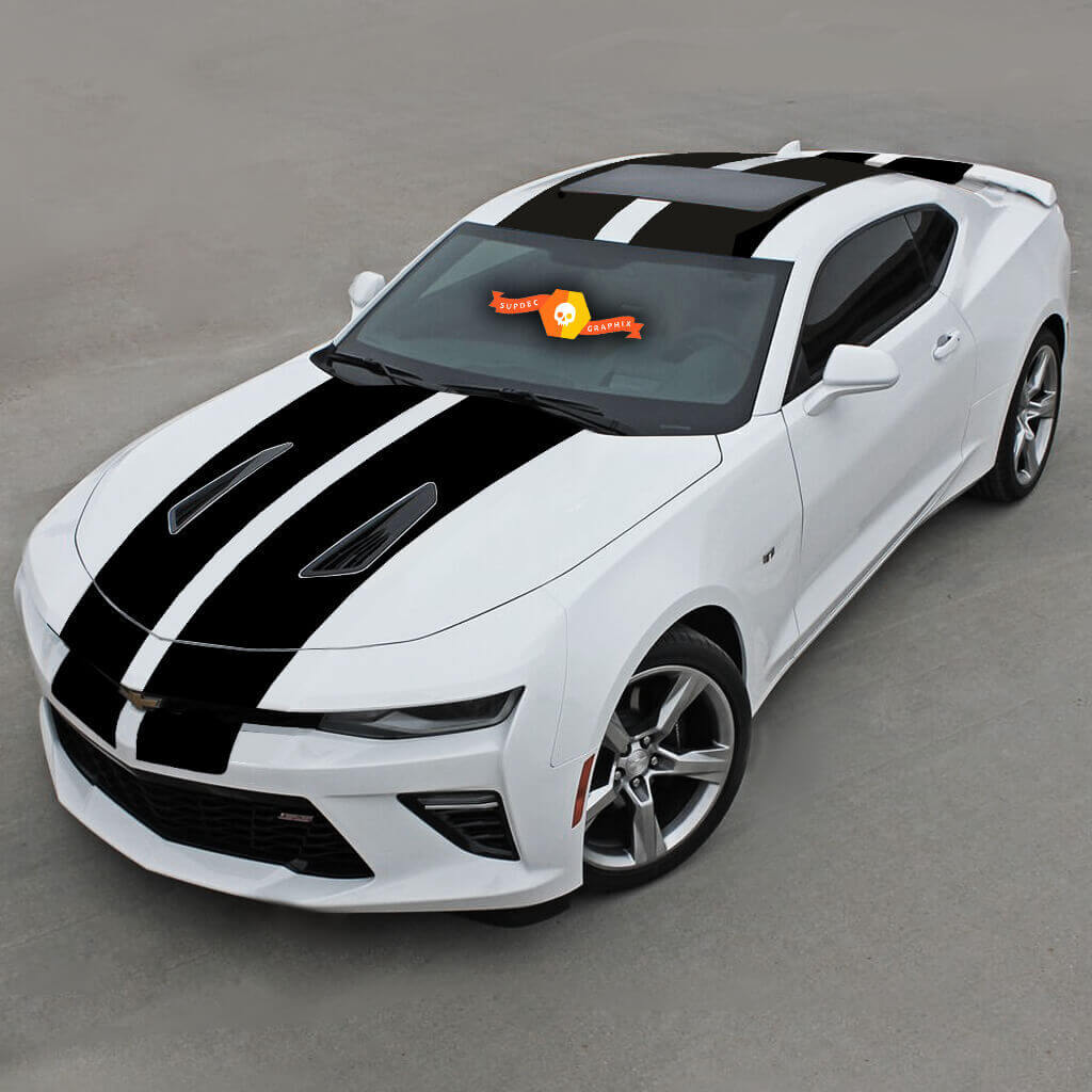 Doppel-Rennstreifen Komplettsatz Vinylaufkleber für Chevrolet Camaro SS 2016-2018
