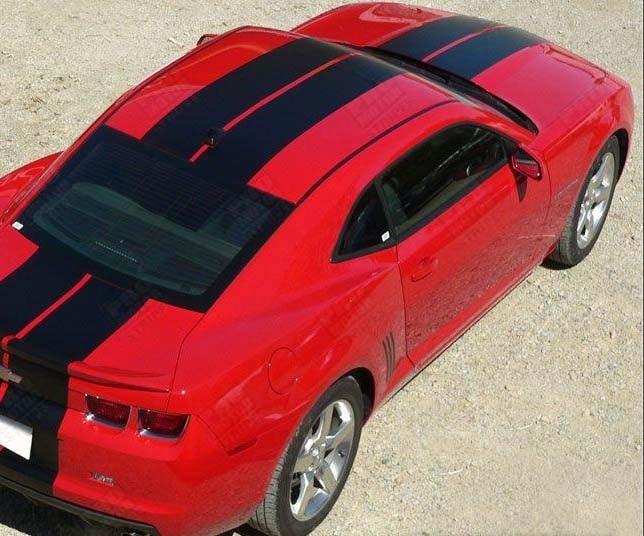 Pace Style Full Length Twin Stripe Kit — Vinylaufkleber (Motorhaube, Dach, Kofferraum, hintere Stoßstange, vordere Stoßstange) für Chevrolet Camaro 2010-2015_2