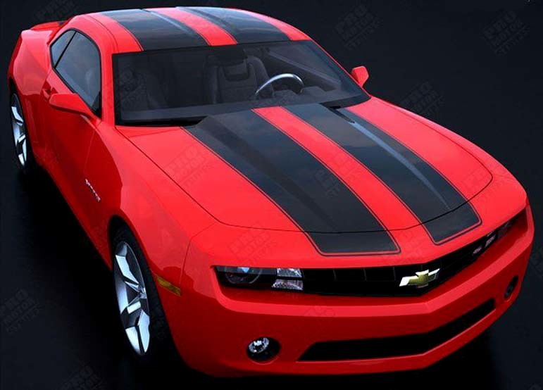 Bumblebee Transformers Style Twin Rally Stripe Kit — Vinylaufkleber (Motorhaube, Dach, Kofferraum) für Chevrolet Camaro 2010-2015