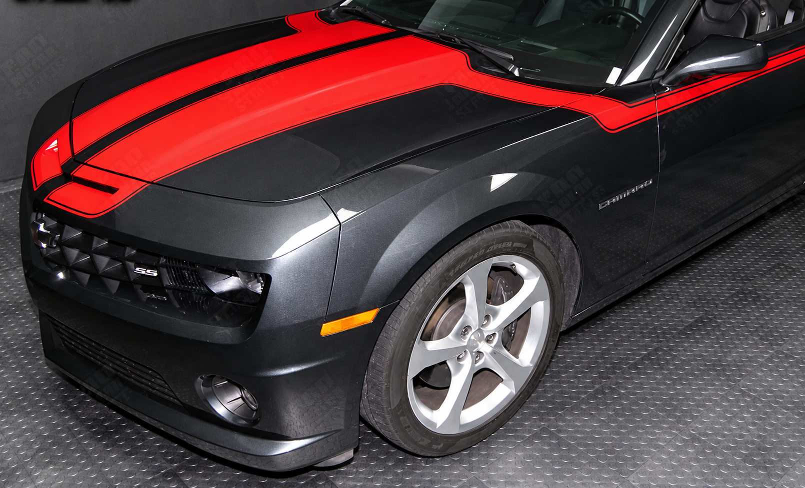 Rally Sport Hood To Side Stripe Kit — Vinylaufkleber (Motorhaube, Seite) für Chevrolet Camaro 2010-2015