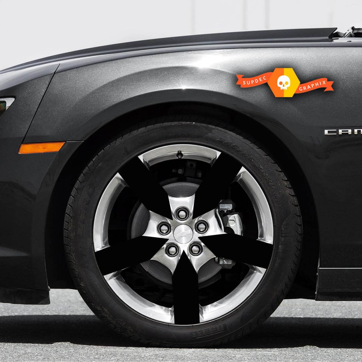 Radnaben-Einlage Overlay Vinyl Aufkleber Satz für Chevrolet Camaro 2010-2015