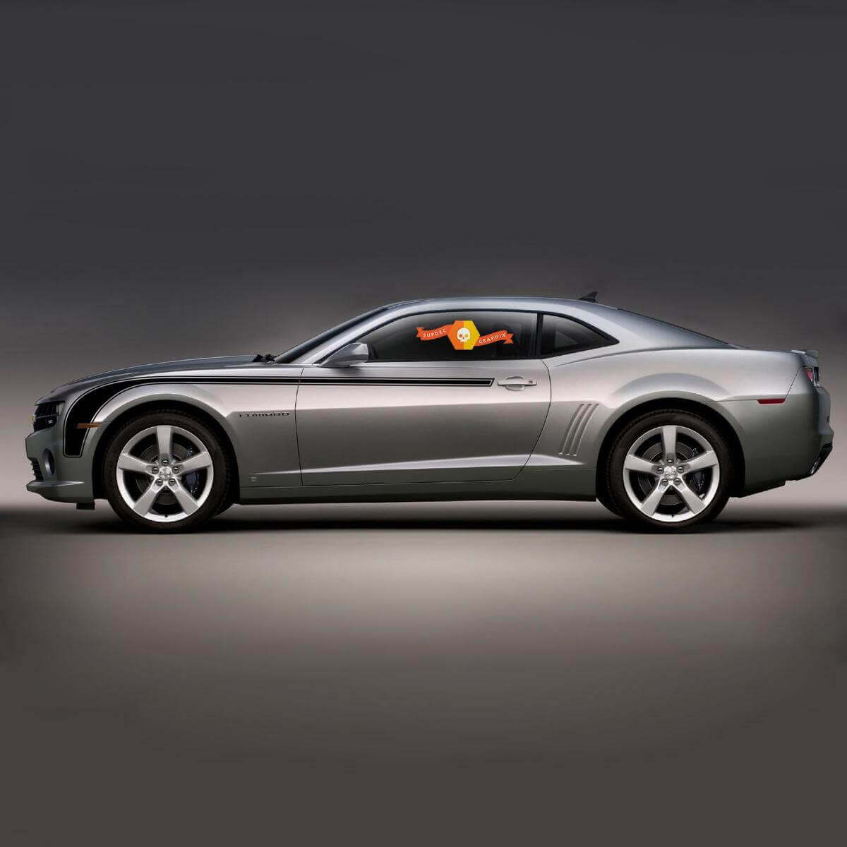 Gebogenes Seitenstreifen-Vinylaufkleber-Set für Chevrolet Camaro 2010-2013