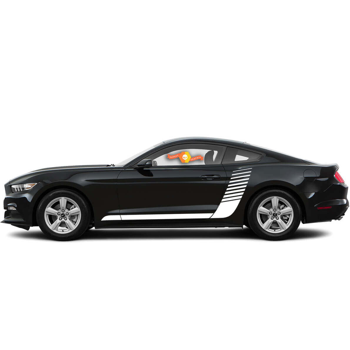 Seitliche Hockey-Stil Stroboskop-Streifen Vinylaufkleber für Ford Mustang 2015-2017