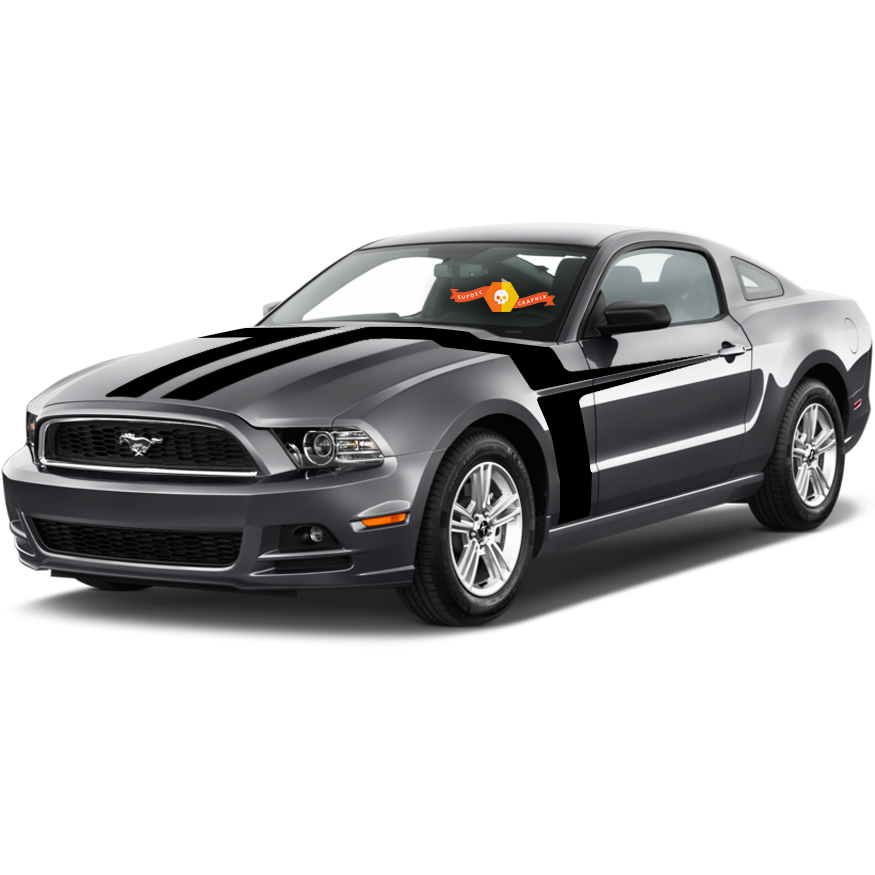 Doppelstreifen Motorhaube Seiten Vinyl Aufkleber Sticker für Musclecar Musclecarmodel 2013-14