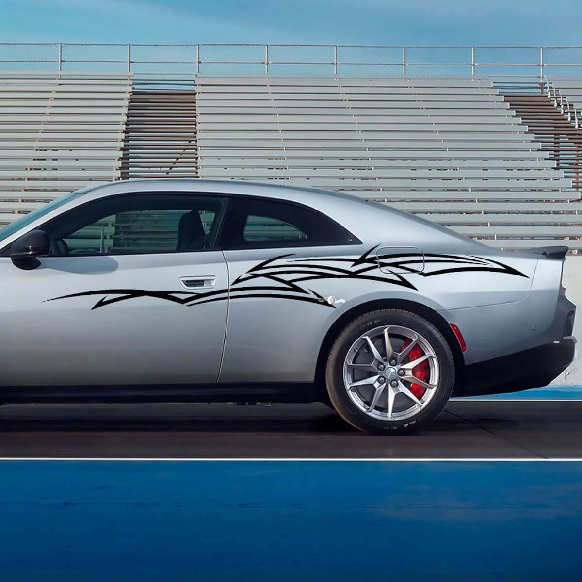 Abstrakter Tribal-Streifen Seiten Vinyl-Aufkleber für Dodge Charger Electric