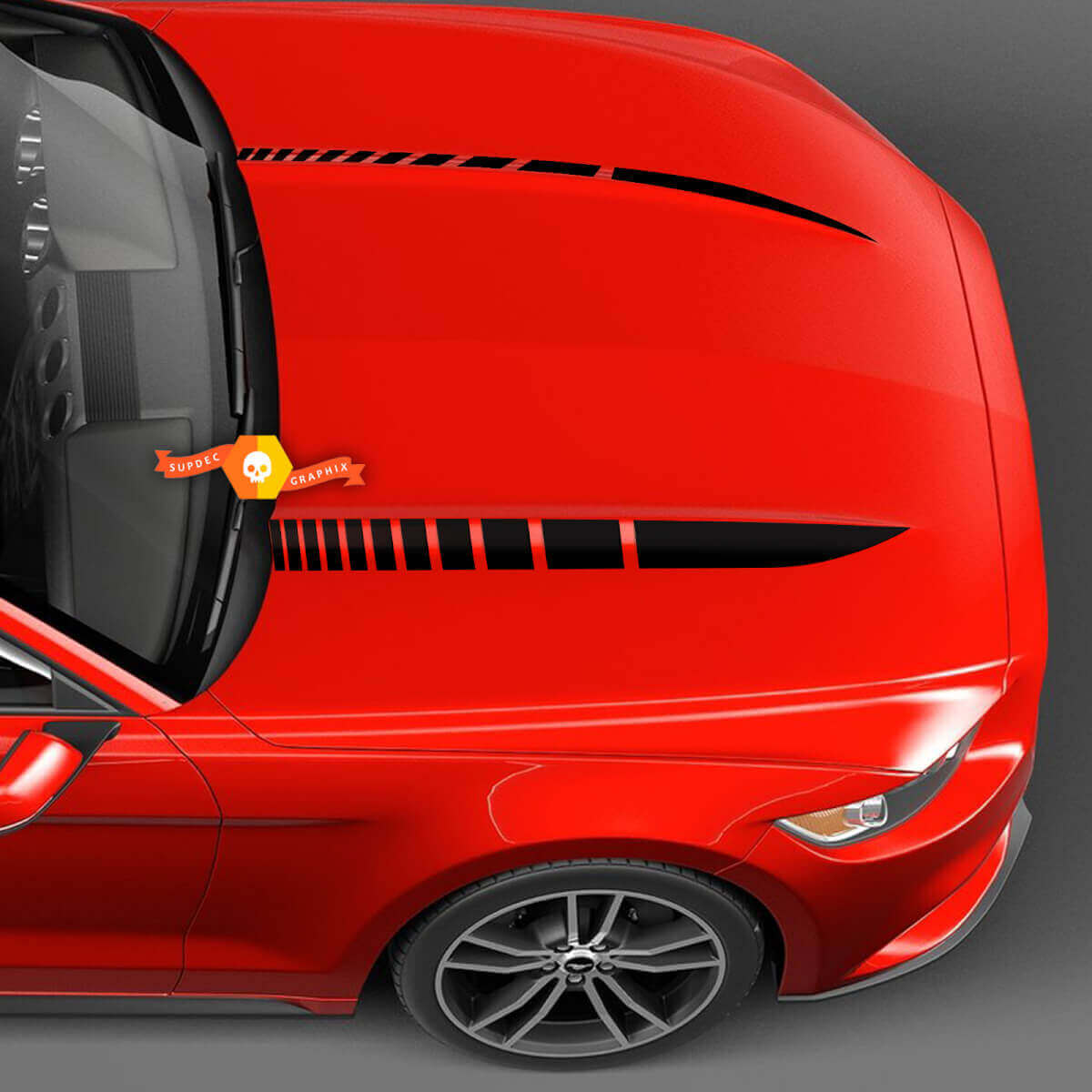 Doppelte Custom Motorhaubenstreifen Vinyl-Aufkleber für Musclecar Musclecarmodel 2010-24