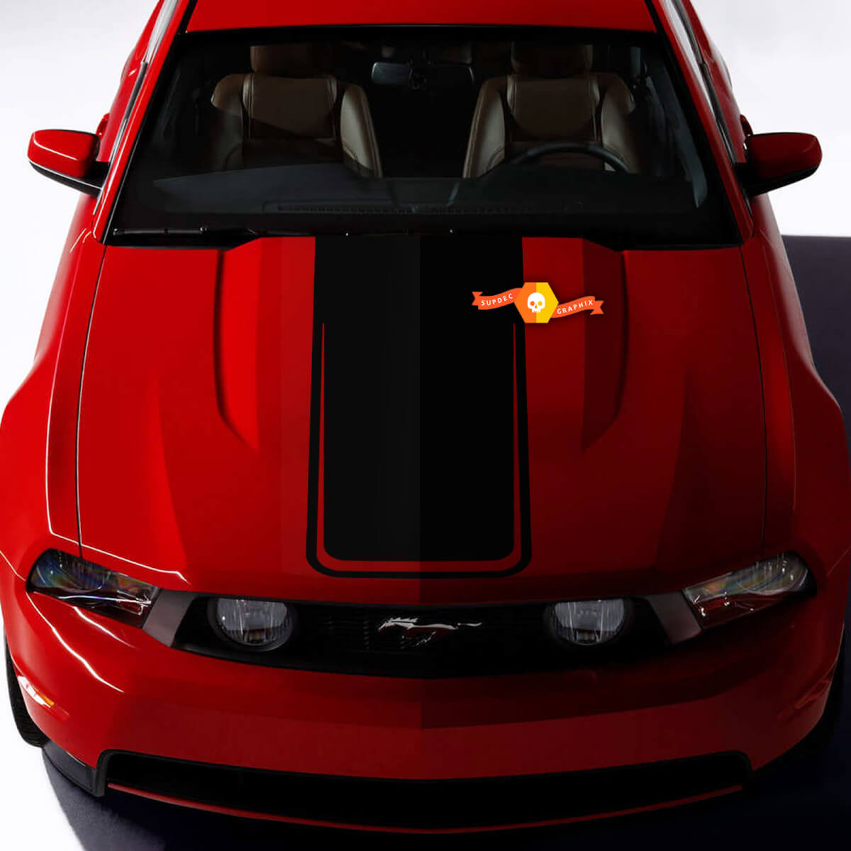 Motorhauben-Akzent-Aufkleber für Ford Mustang 2005–2024 im Outline-Stil
