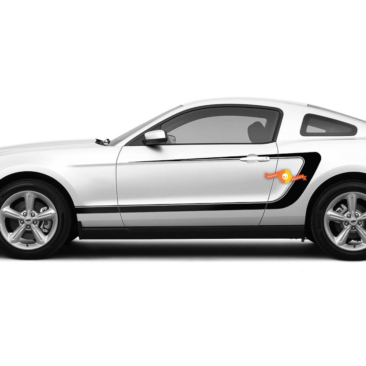 Seitentüren-Akzent-Heck-C-Stil-Streifen-Aufkleber für Ford Mustang 2005–2024, Vinyl-Aufkleber
