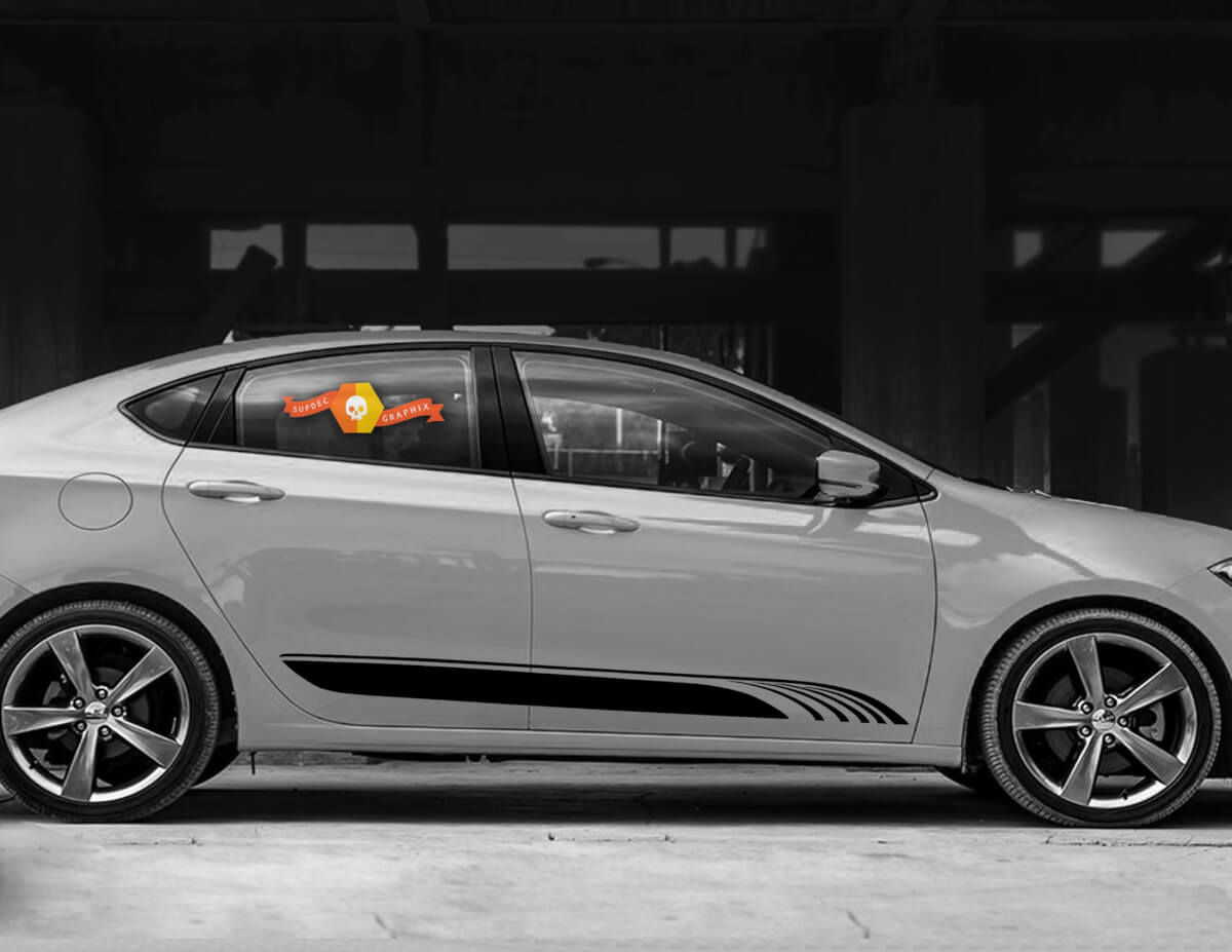 Race-Style-Streifen Türseiten Vinyl-Aufkleber für Dodge Dart