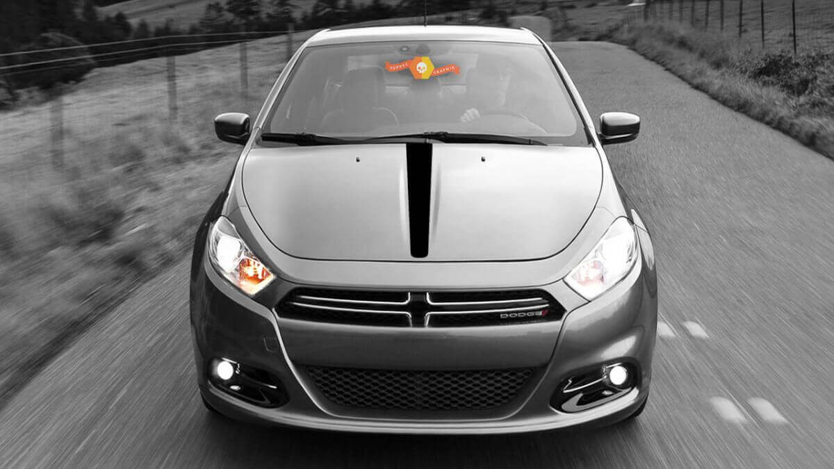 Zentrierter Akzentstreifen Motorhauben Vinyl-Aufkleber für Dodge Dart