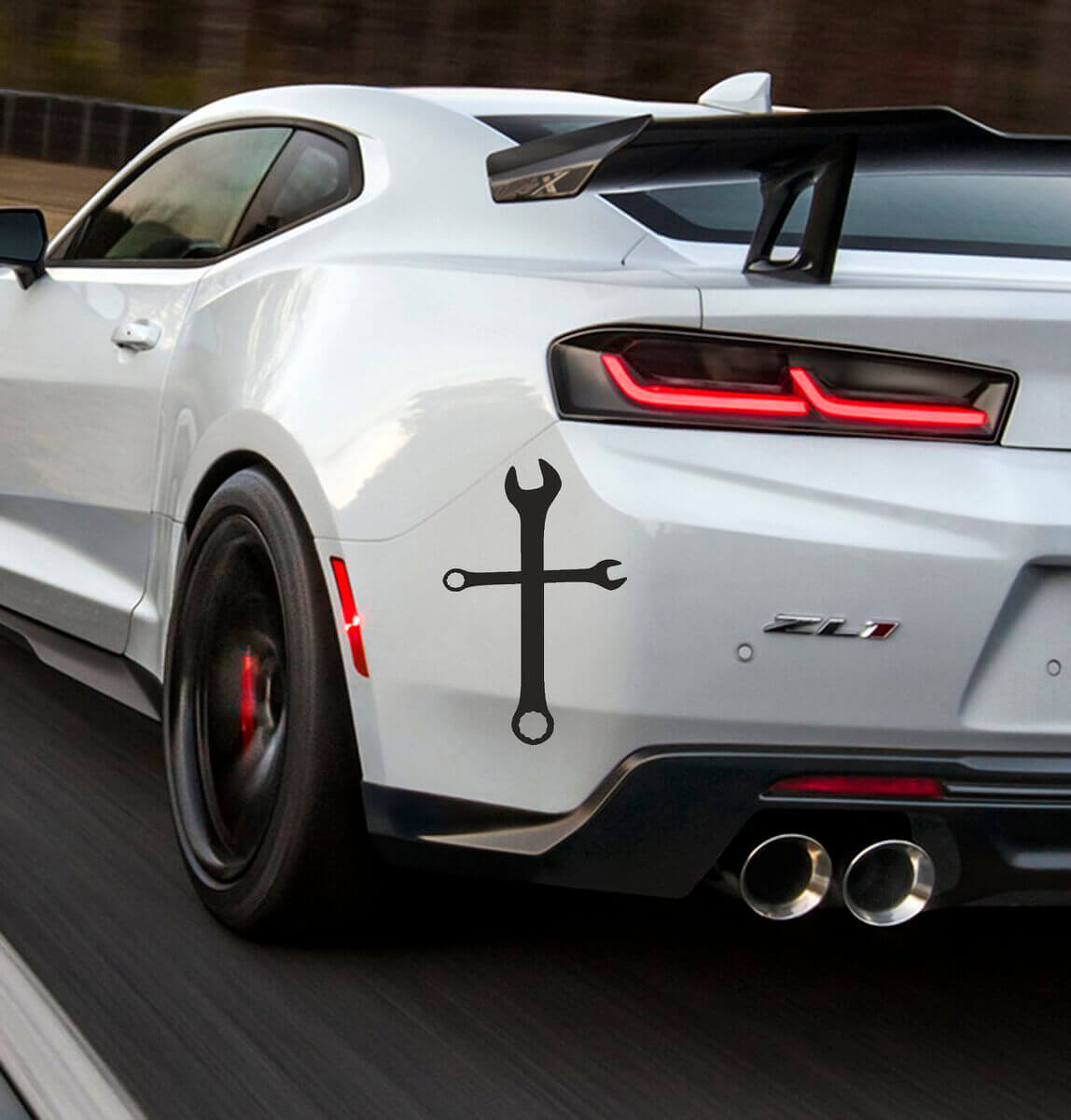 Schraubenschlüssel Kreuz Seiten Vinyl Aufkleber Set für Chevrolet Camaro ZL1