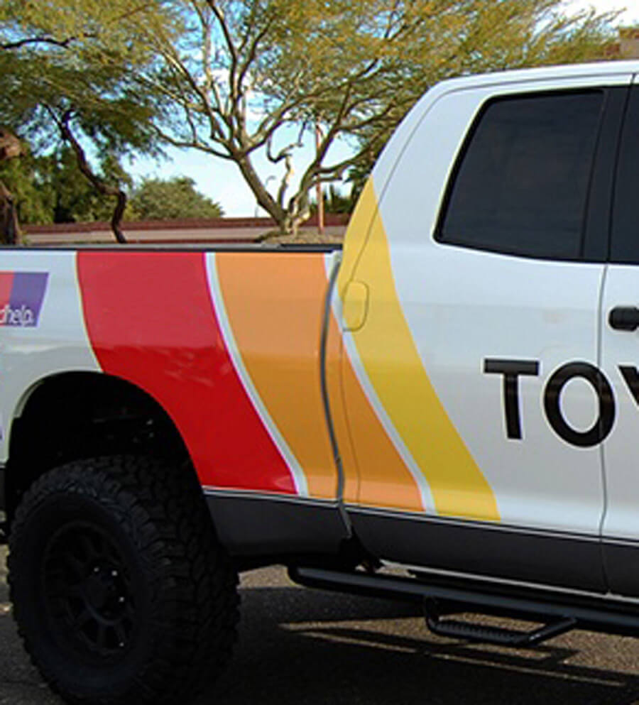 Retro Old School Seitenstreifen Vinyl-Aufkleber-Set für Toyota Tundra