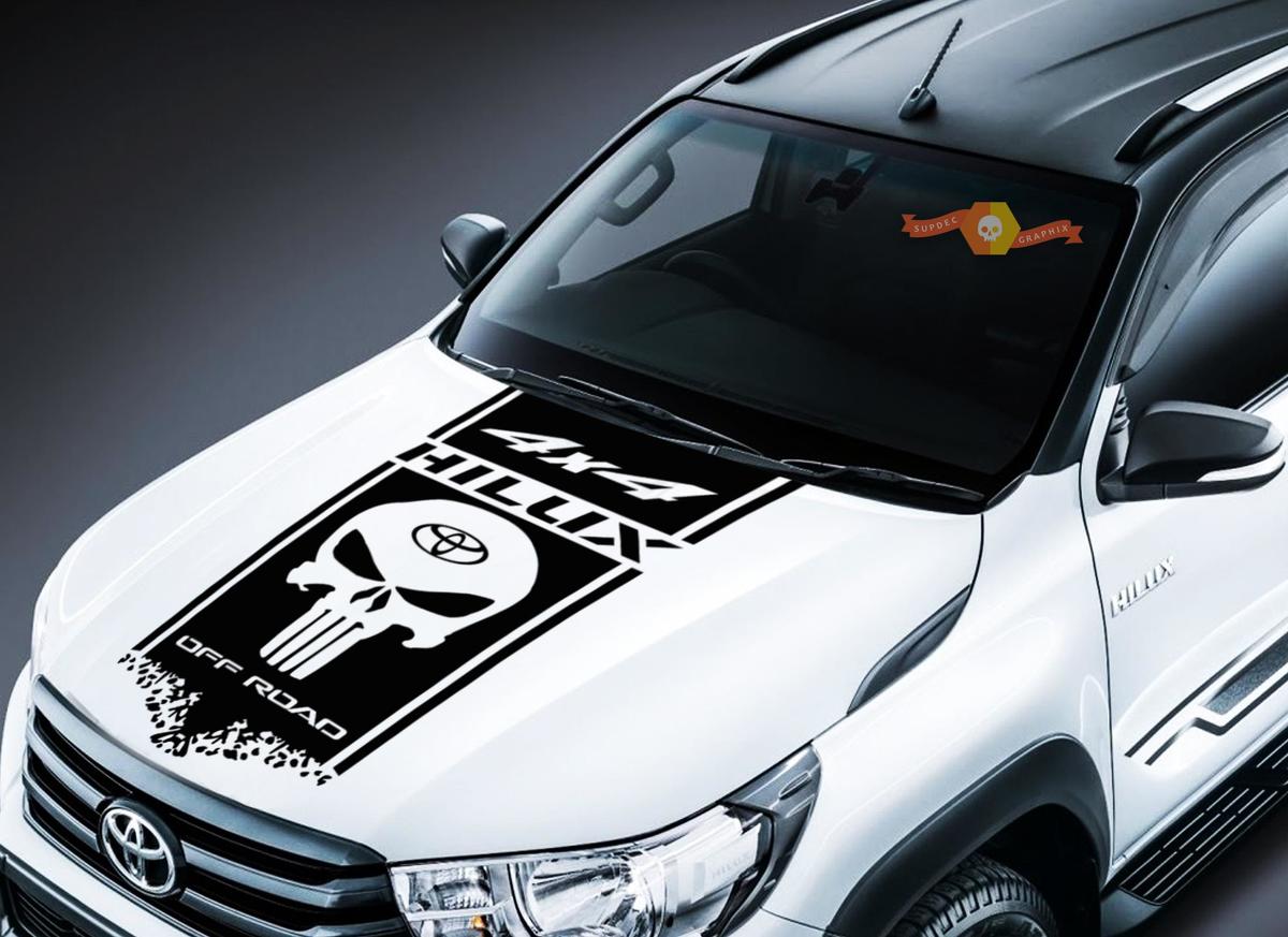 TOYOTA HILUX 1 x Motorhaubenstreifen Vinyl-Motorhaubenaufkleber, Grafik, Premium-Qualität
