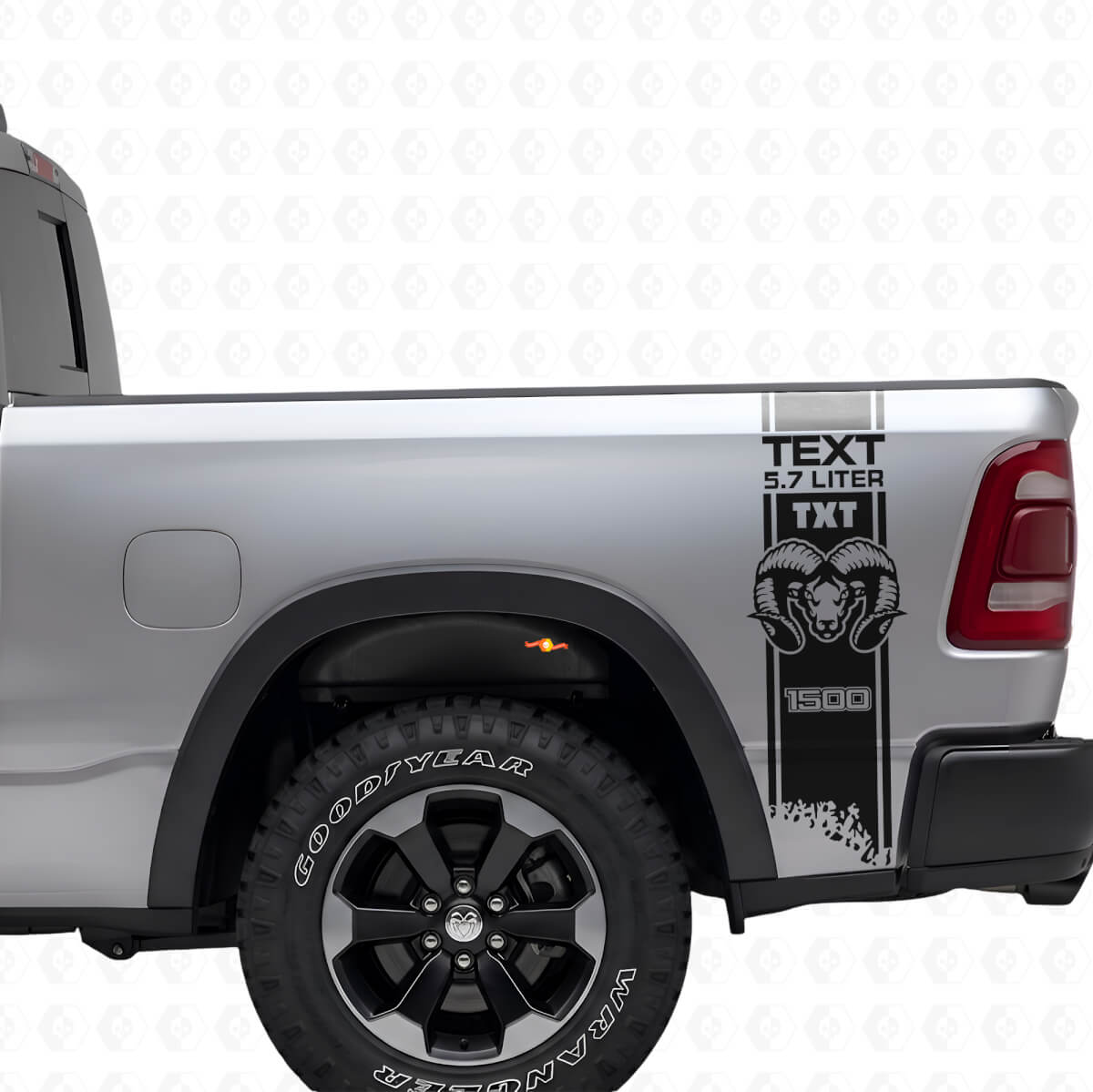 Individuelles HEMI-Stil Heckseiten-Streifen Vinyl-Aufkleber-Kit für Dodge Ram 1500-3500