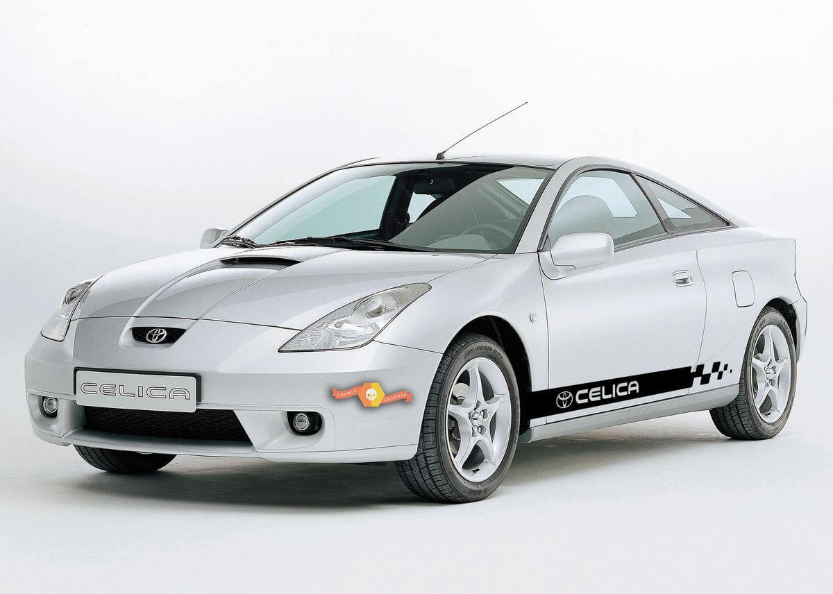 TOYOTA CELICA 2x Seitenstreifen Karosserieaufkleber Grafikaufkleber Vinyl Premium Qualität#2
