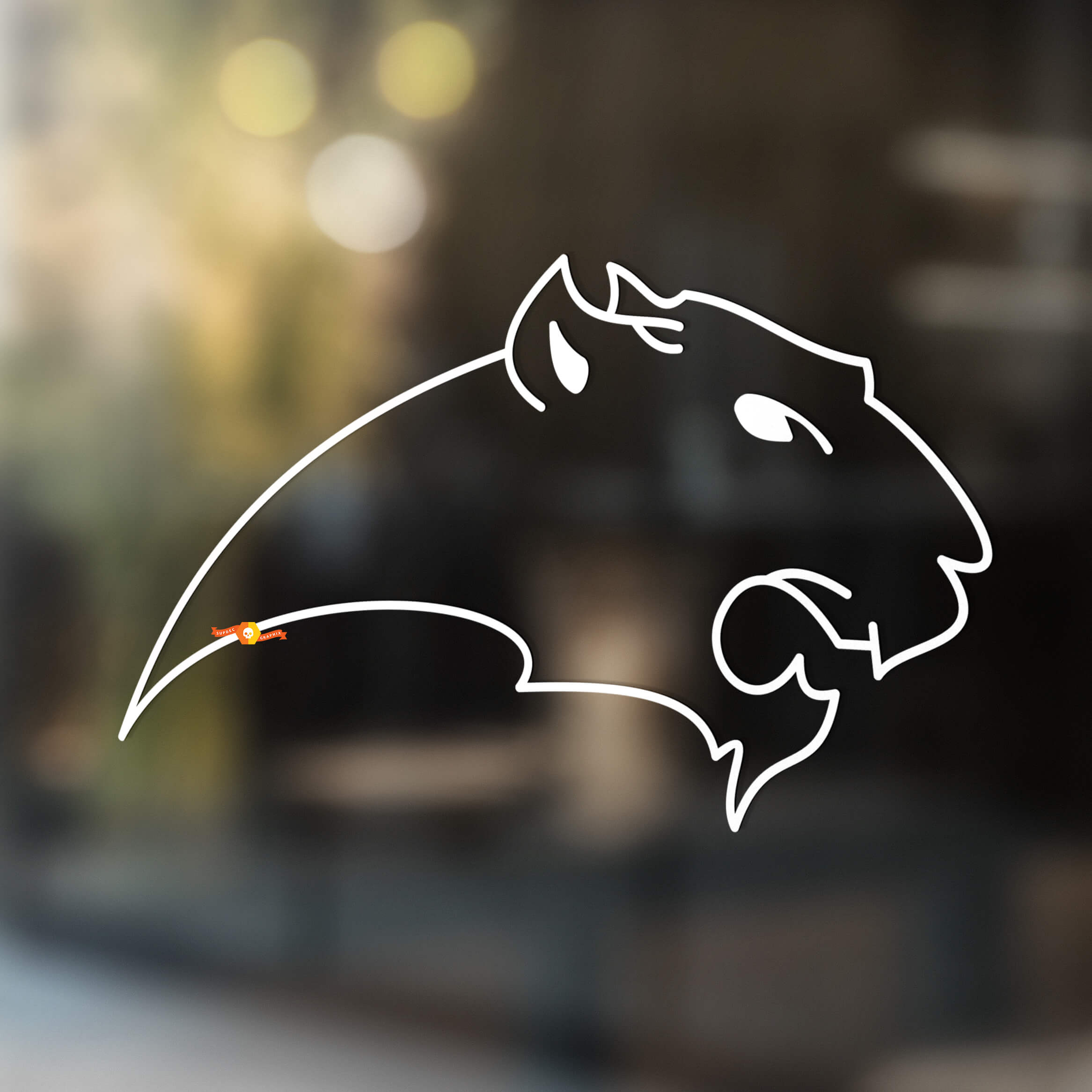 Tiger-Wildkatze-Vinylwand-Fenster-Badezimmer-Aufkleber-Aufkleber Nr. 1
