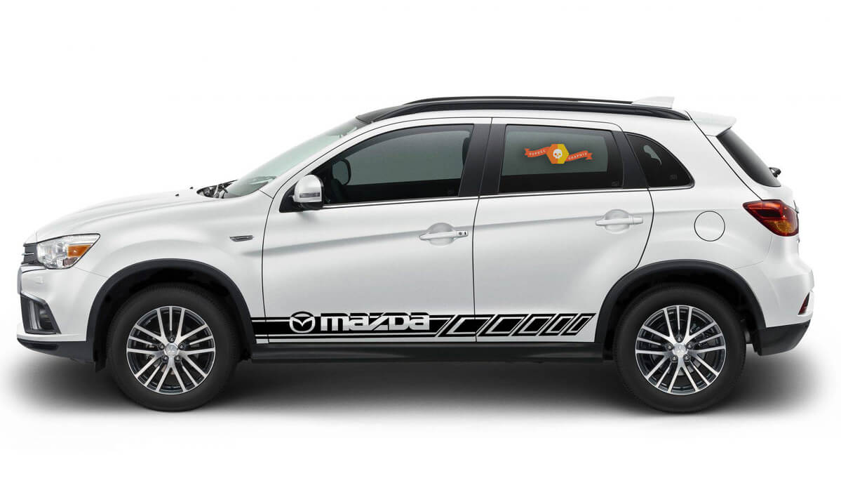 Mazda Logo Seitenstreifen Vinyl Aufkleber Set für Mazda CX-3/7