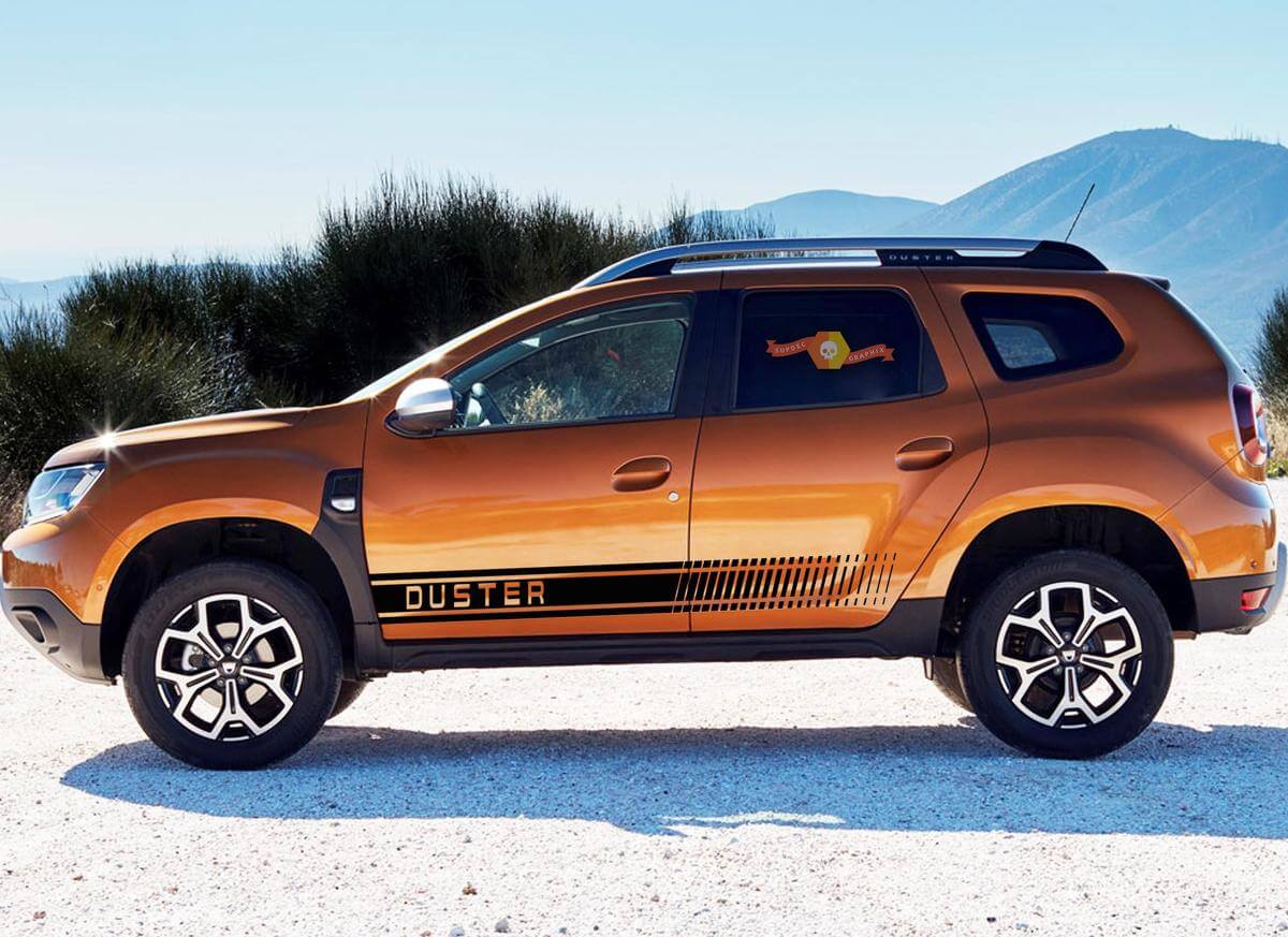 Markiertes Schachbrett-Seitenstreifen-Vinyl-Dekorsatz für Renault Dacia Duster 2010-18