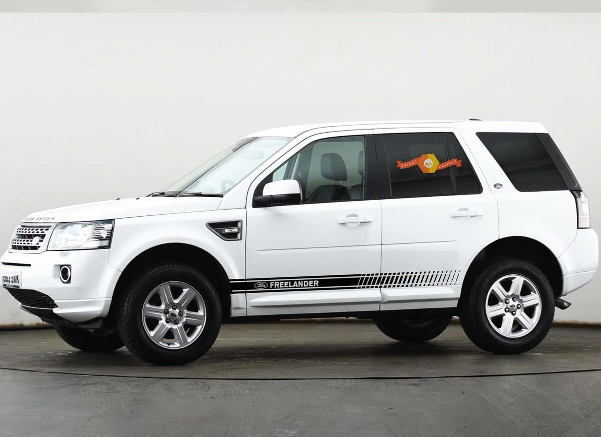 LAND ROVER FREELANDER 2 x Seitenkarosserie-Aufkleber, Vinyl-Grafik, Rennaufkleber-Logo
