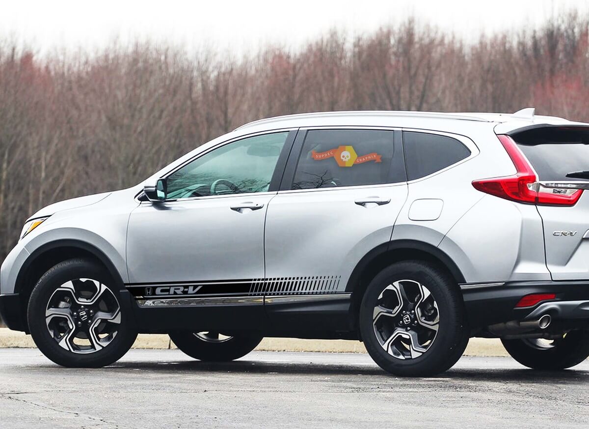HONDA CR-V 2 x Seitenstreifen Vinyl-Körperaufkleber, Logo-Grafik, hohe Qualität

