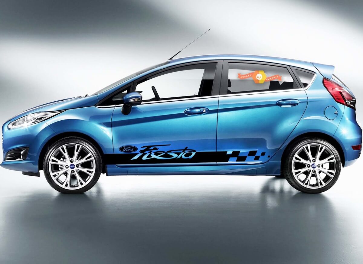 Ford Fiesta 2x Seitenstreifen Karosserie Aufkleber Vinyl Grafik Aufkleber Logo hohe Qualität
