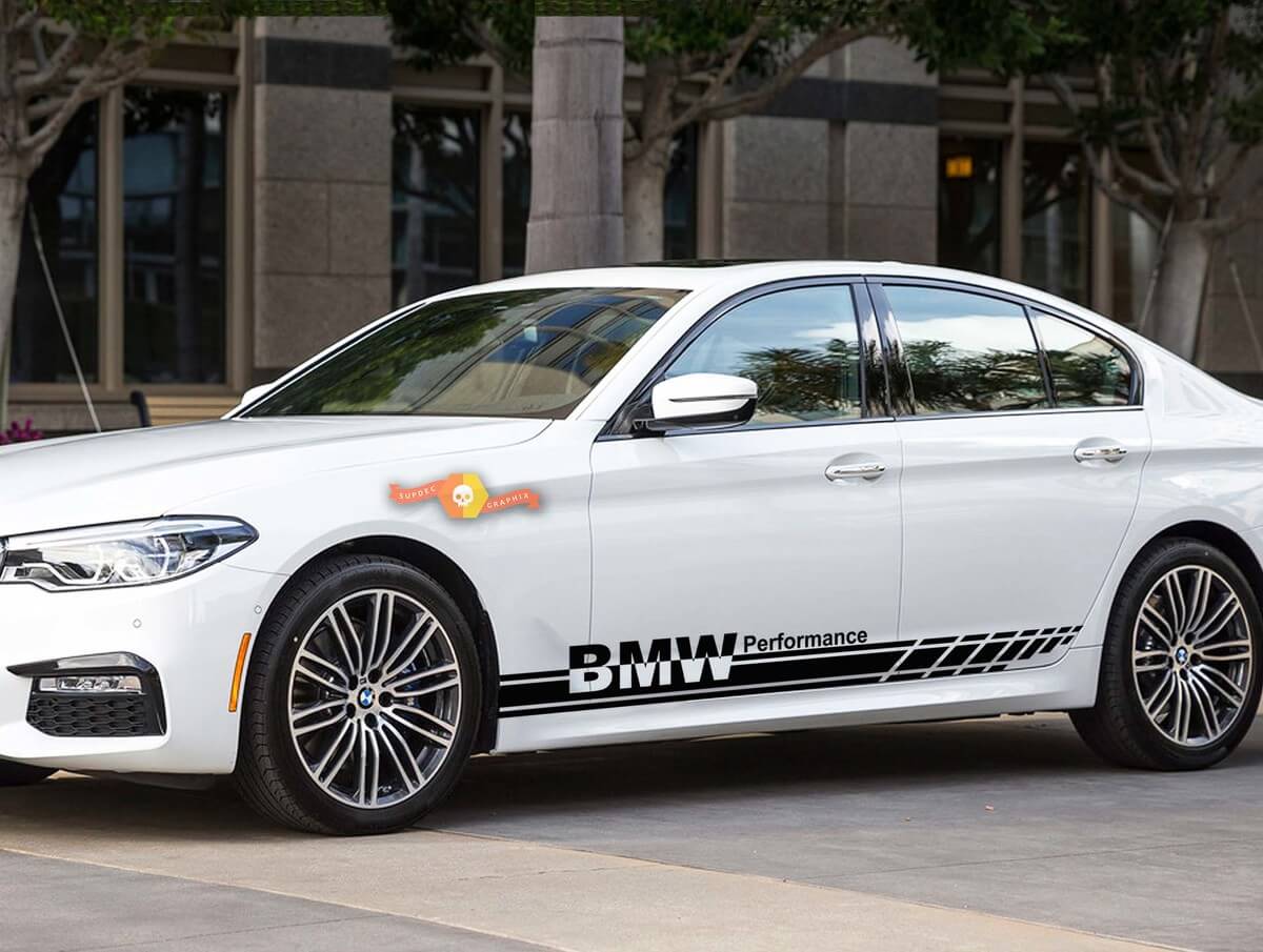 BMW Performance 2x Seitenstreifen Vinyl -Aufkleber Aufkleber BMW 1 3 5 7 Serie x4 x5 x6
