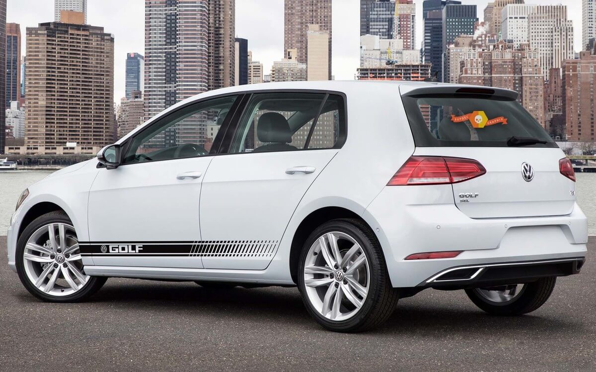 Markierte Seitenstreifen Vinyl-Aufkleberset für Volkswagen Golf GTI
