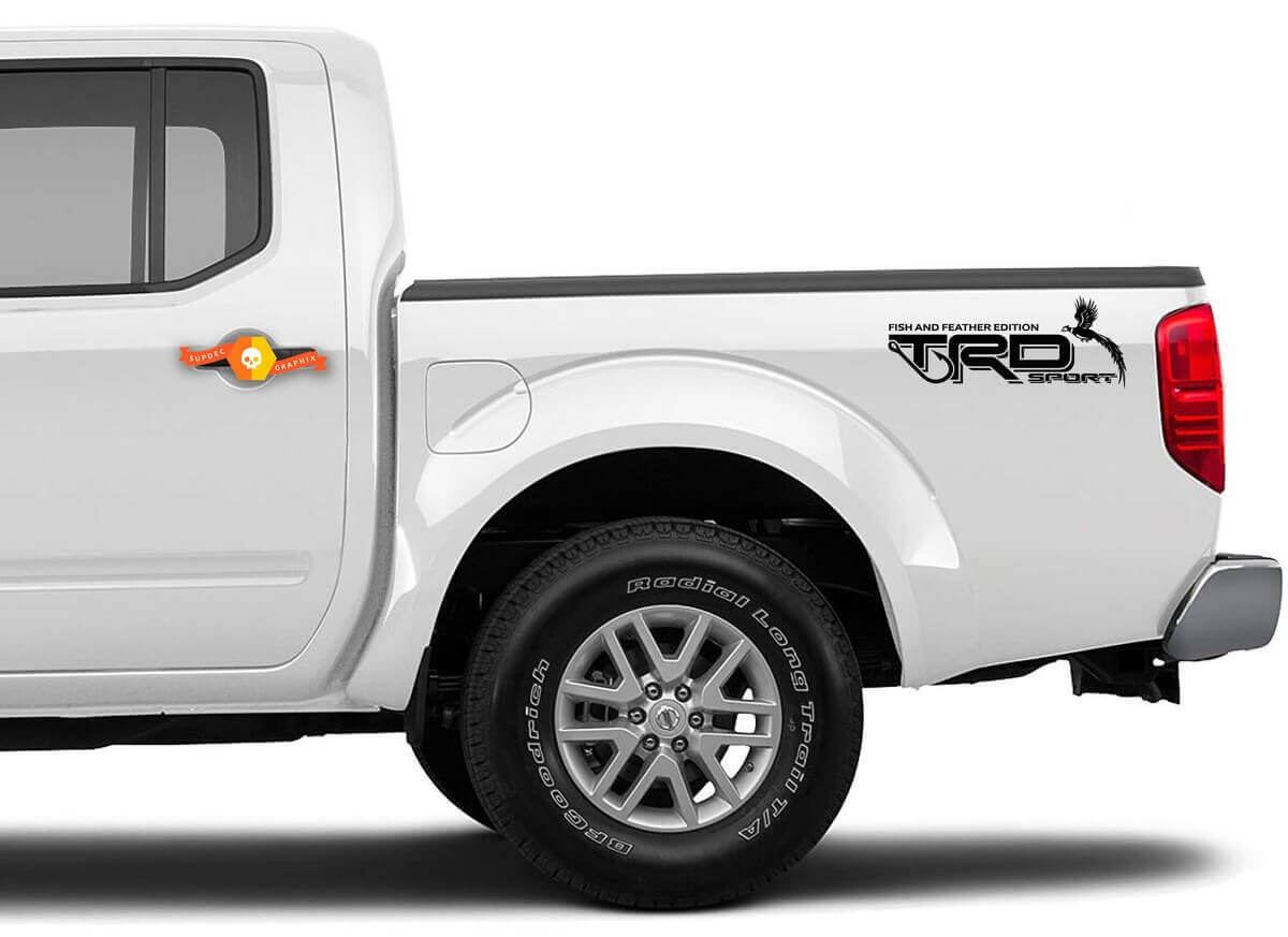 TRD Sport Fish & Feather Bett Seiten Vinyl-Aufkleber-Set für Toyota Tacoma Tundra