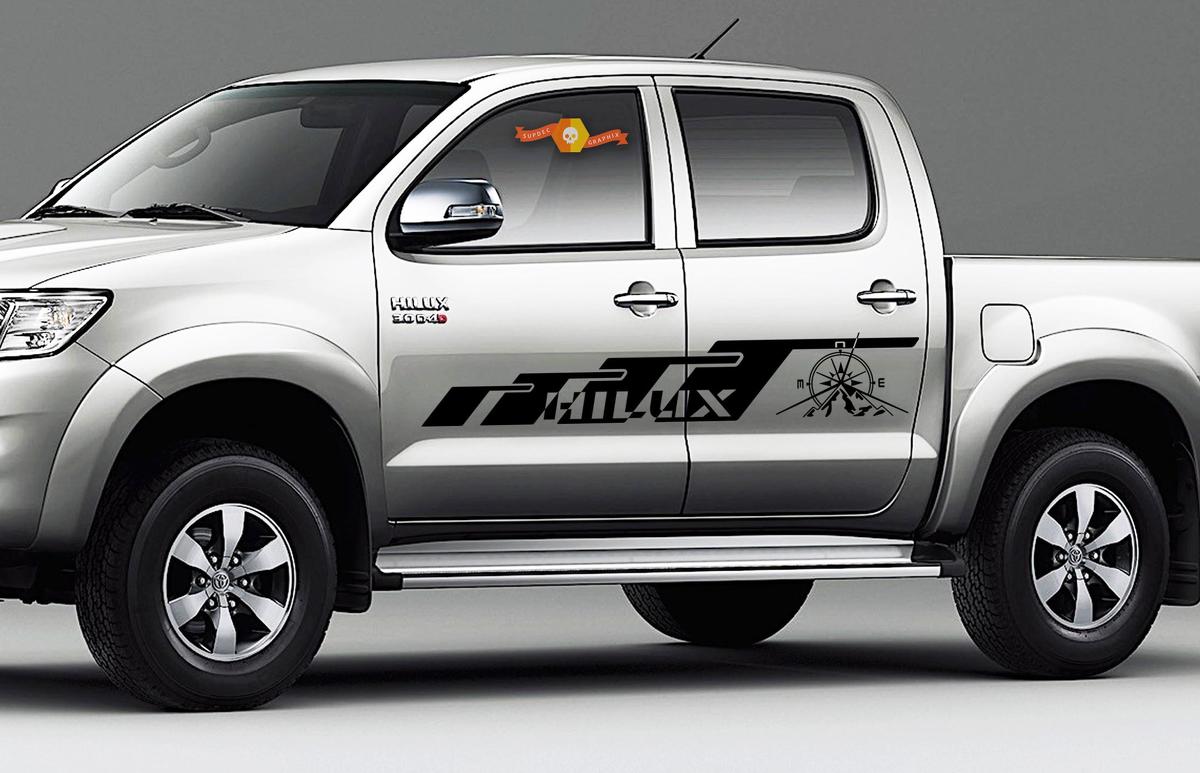 Compass Mountain Style Seiten-Vinylaufkleber für Toyota Hilux