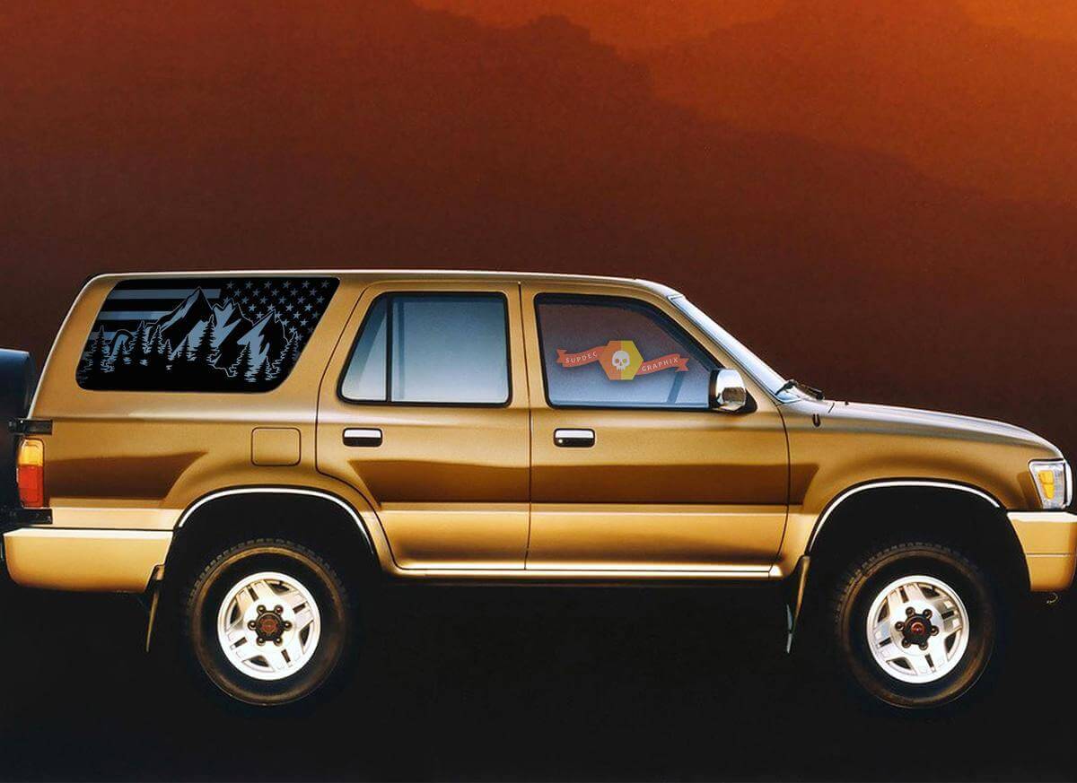 Mountain Style USA-Flaggen-Aufkleber für Heckscheibe für Toyota 4Runner 1990-1995