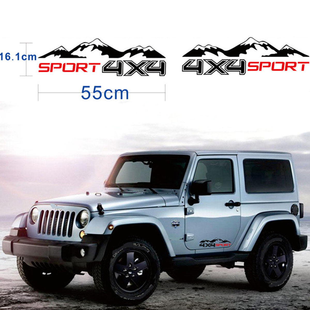Grafik Vinyl 4X4 Mountain Auto Aufkleber Aufkleber für LKW SUV JEEP Pickup 2St

