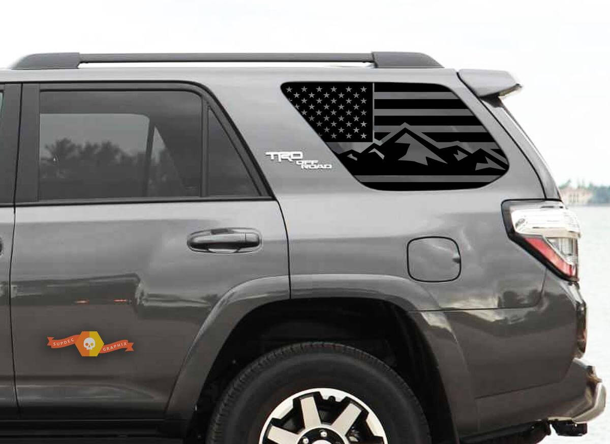 Mountain USA Flag Rückseiten-Fenster Vinyl-Aufkleber für Toyota 4Runner 2010-19