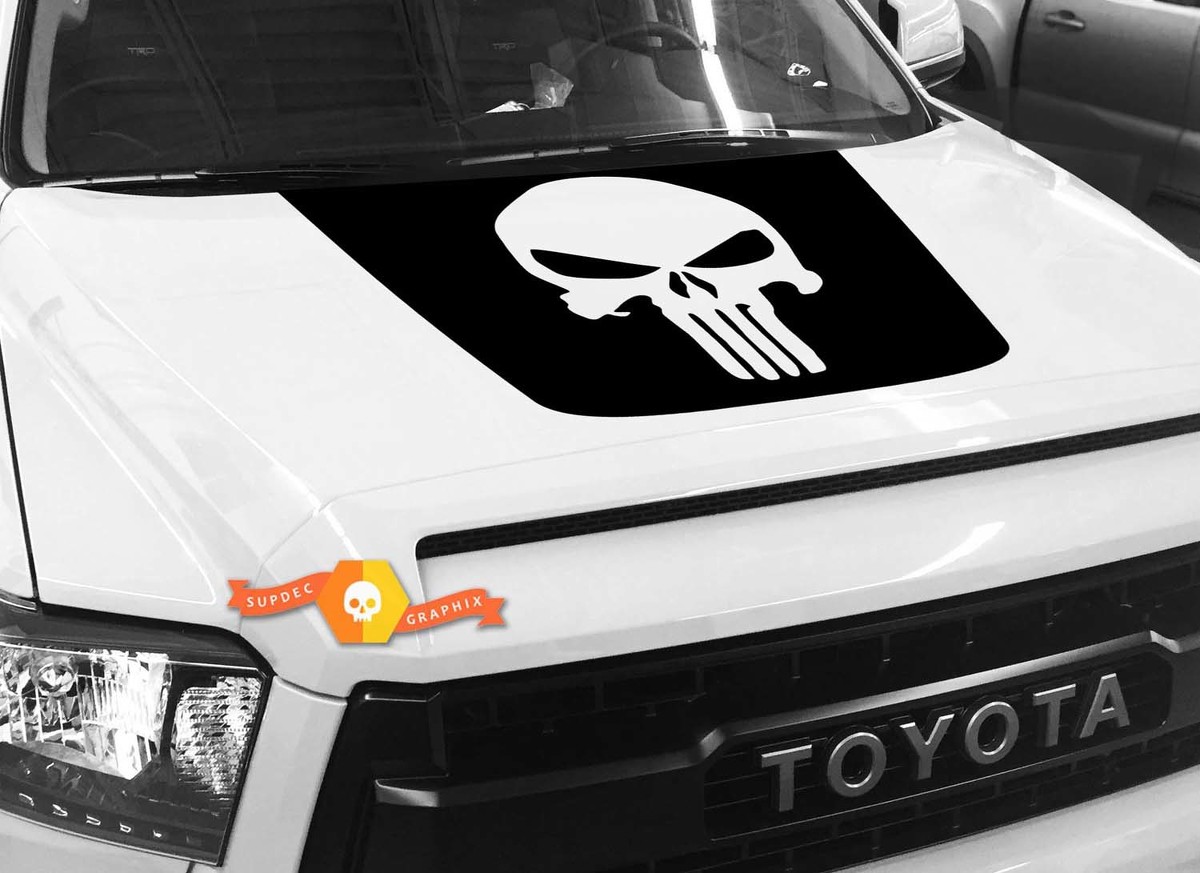 Punisher-Schädel-Hauben-Vinylaufkleber für Toyota Tundra 2014-2018