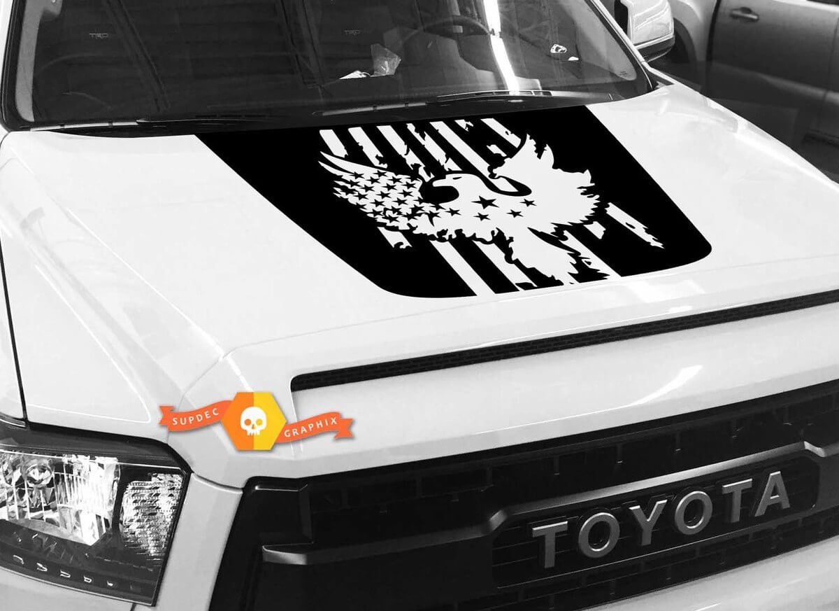 Aufkleber mit weißkopfseeadler und USA-Flagge für Motorhaube Toyota Tundra 2014-18