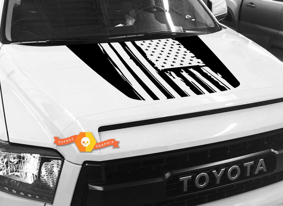 Hood USA Distressed Flag Grafik Aufkleber für TOYOTA TUNDRA 2014 2015 2016 2017 2018 2018 # 23