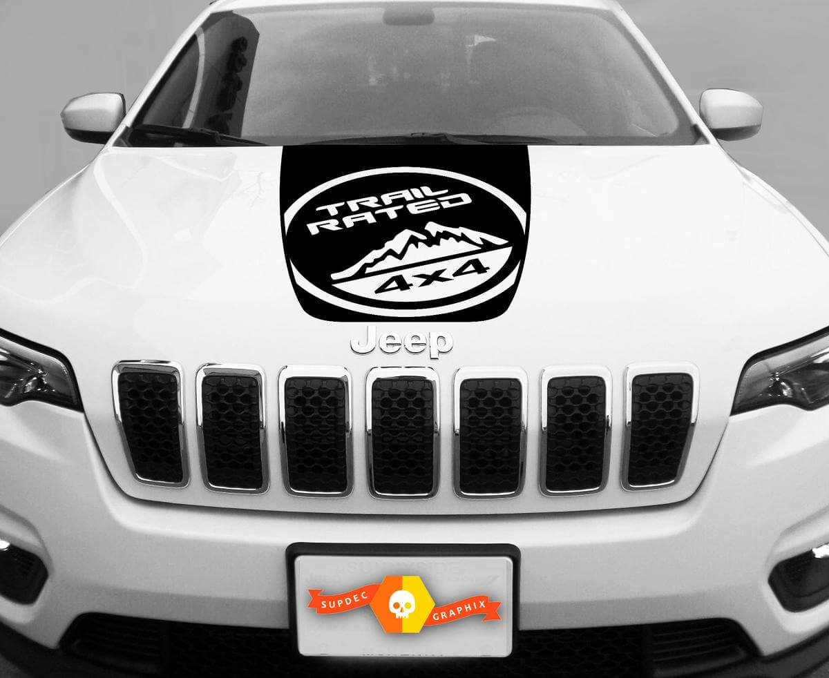 2014–2017 Jeep Cherokee Trail Rated Sport Vinyl Motorhaube Aufkleber Grafik 2
