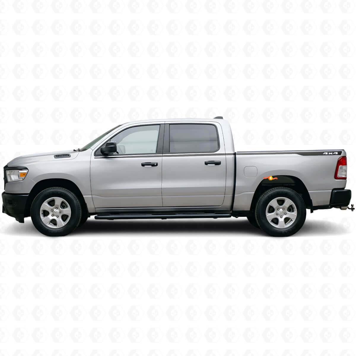 4x4 Dünne Seitenstreifen Vinyl-Aufkleber-Set für Dodge Ram 1500