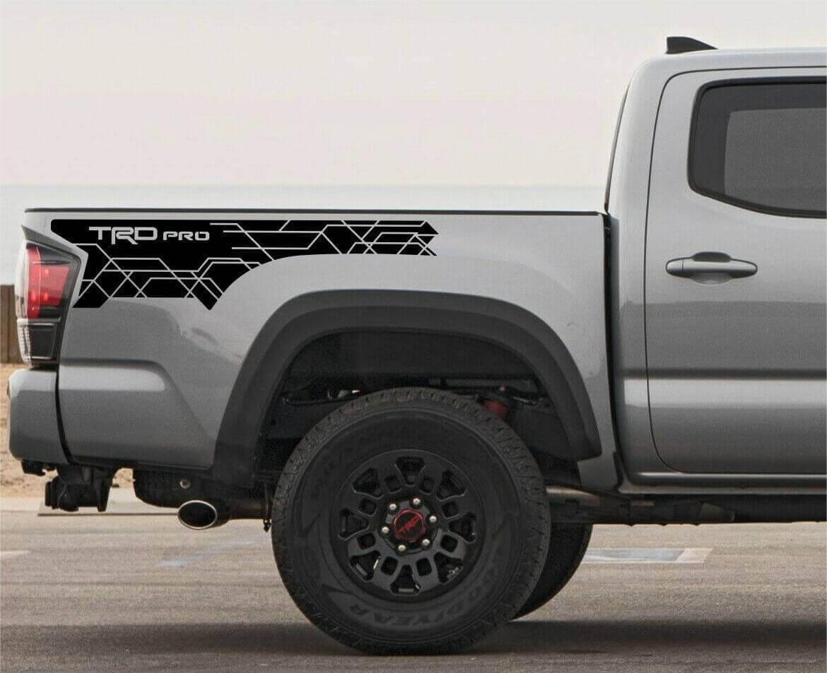 TRD Pro Stil Seitenwand Vinylaufkleber Paar für Toyota Tacoma 2016-2023