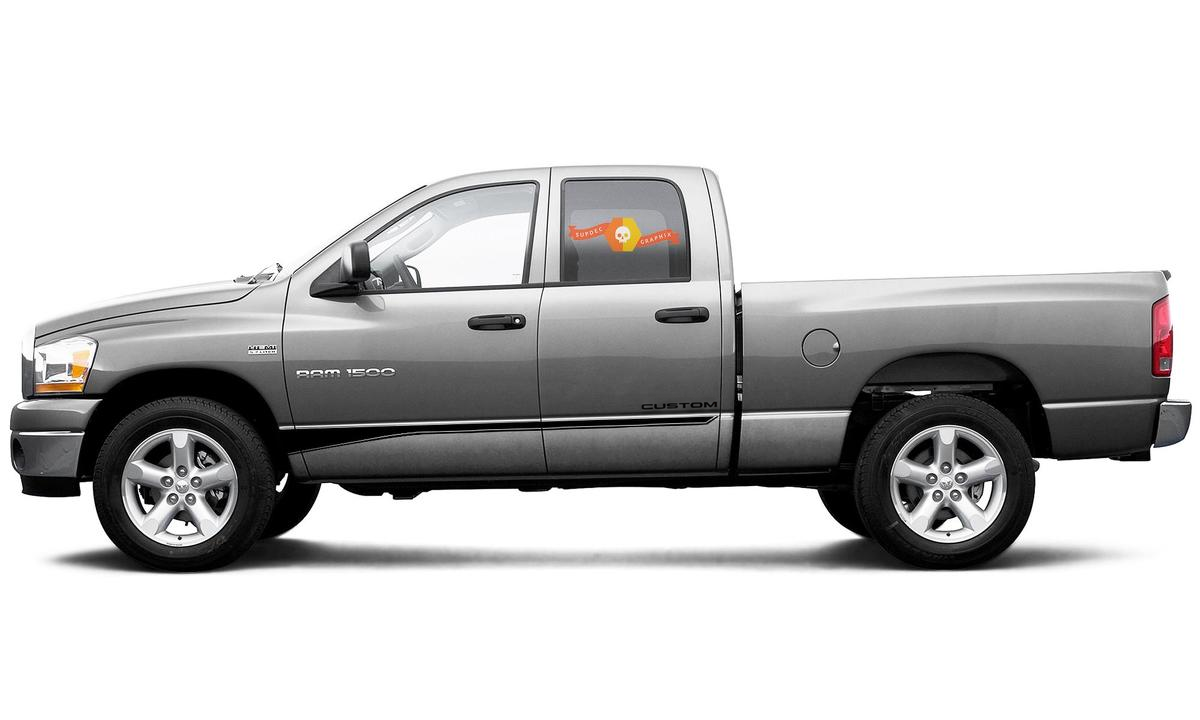 Seitlicher Grafikstreifen Aufkleber Decal Stil 4 für Dodge Ram mk4 1500 7968