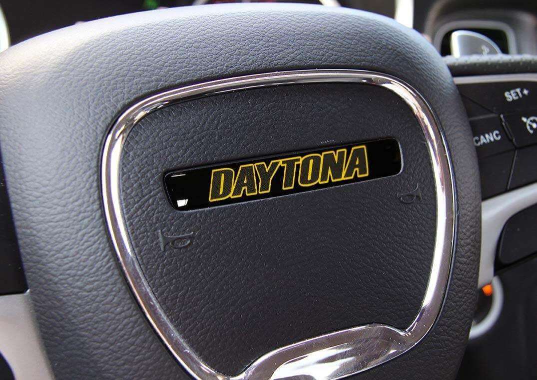 Domed-Aufkleber mit Daytona-Gelbem Lenkrad-Emblem für Dodge Challenger Charger