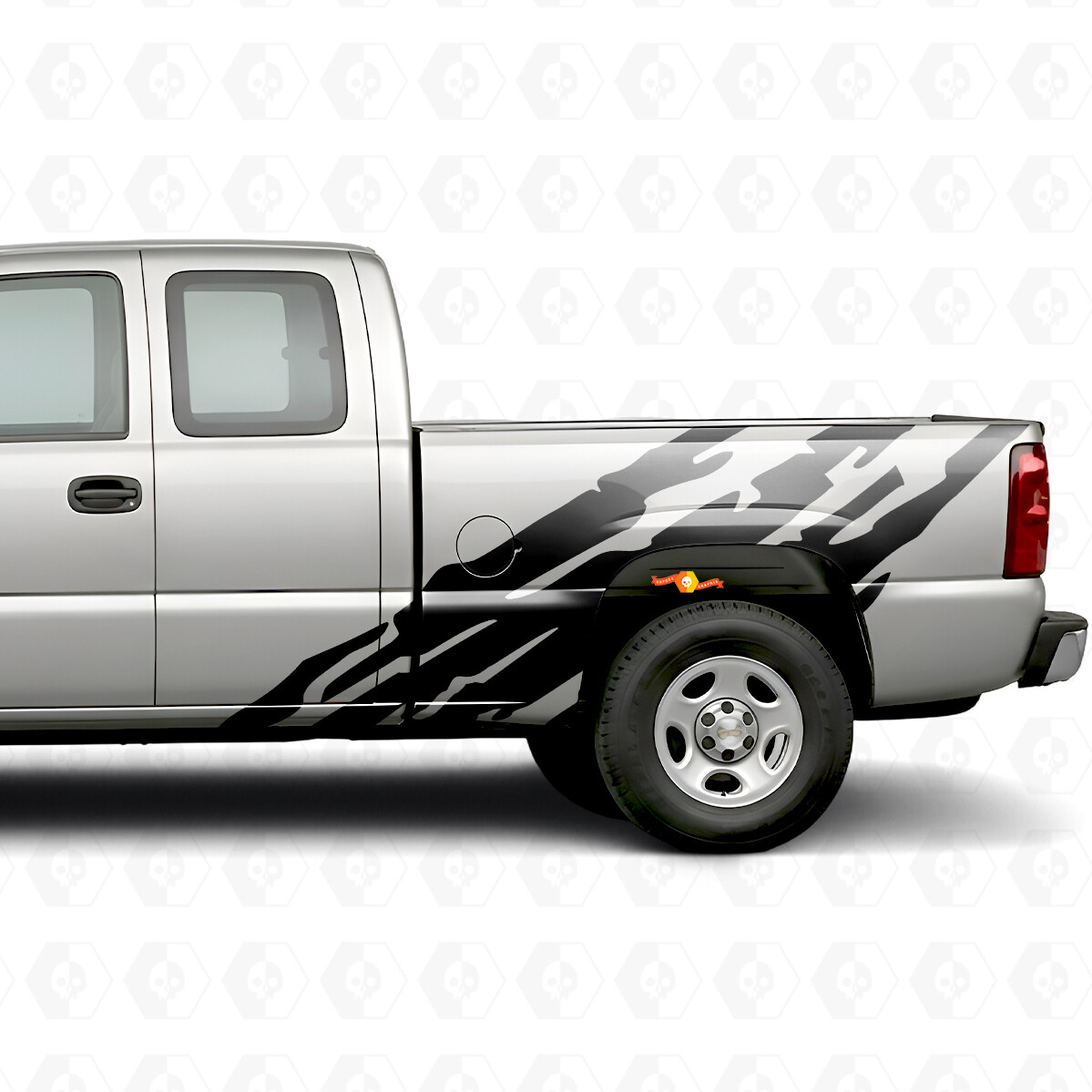 Gezackte Vinyl-Streifen für Seitenleisten Chevrolet Silverado 1500 GMT800 1999-2007