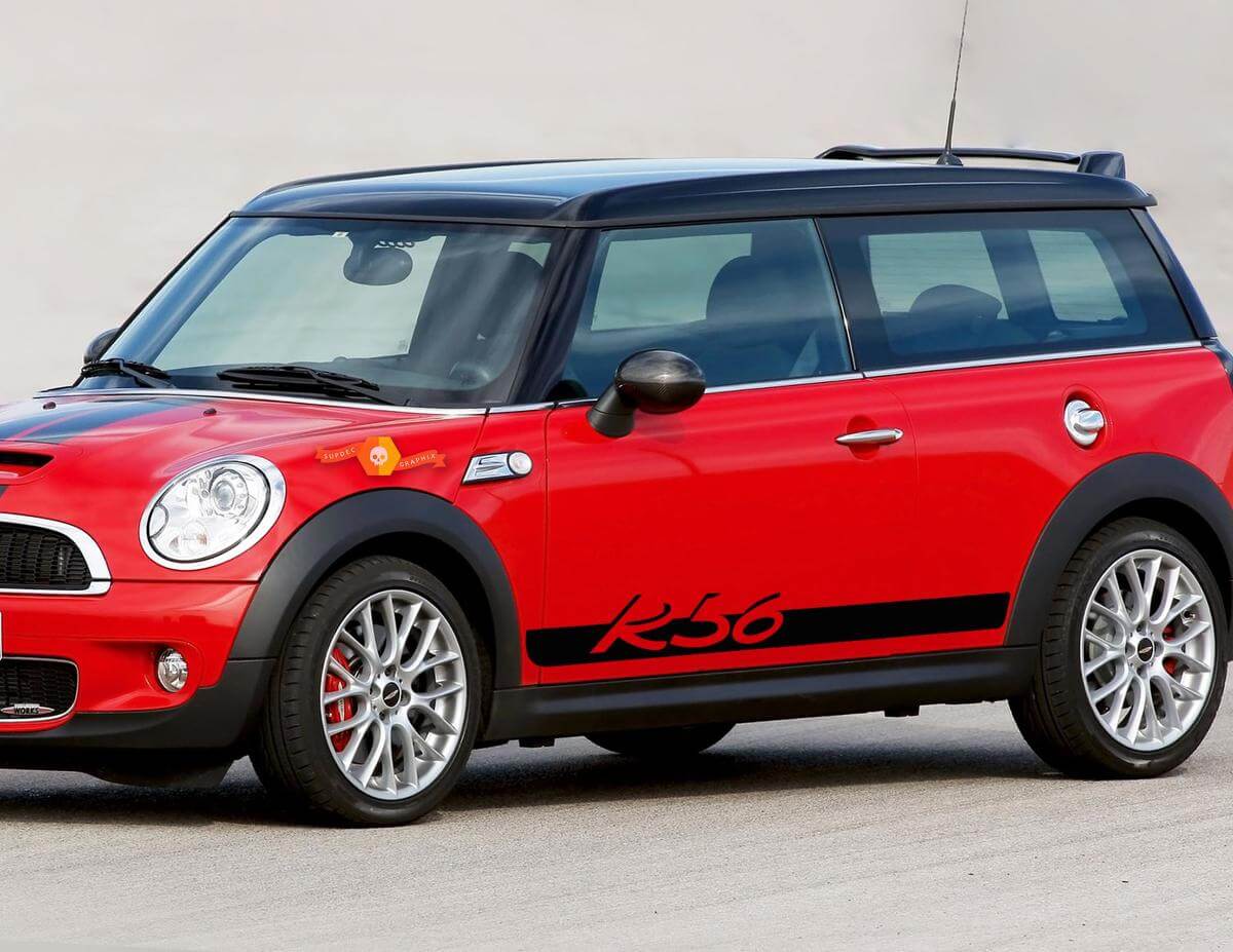 R56 Schriftzug Seitenstreifen Vinyl Aufkleber Set für Mini Cooper R56 2006-2013