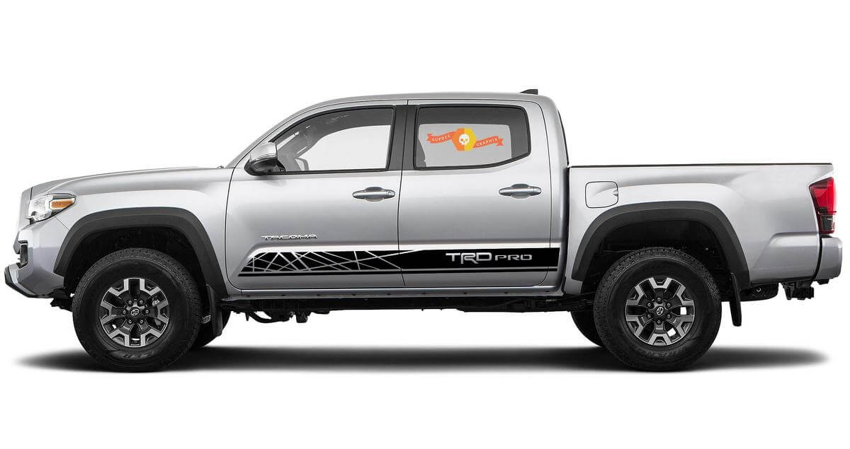 TRD Pro Stil Seitenstreifen Vinyl Aufkleber Set für Toyota Tacoma 2016