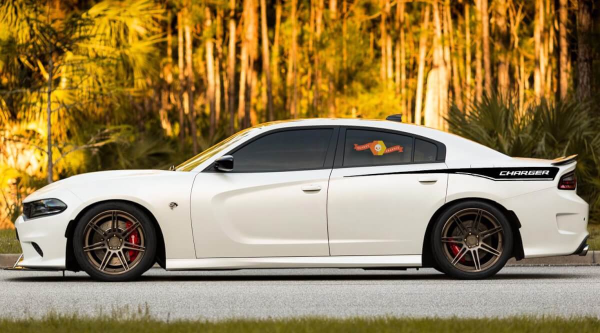 Akzent Seitenwand-Streifen Vinyl-Aufkleber-Set für Dodge Charger 2015-2019