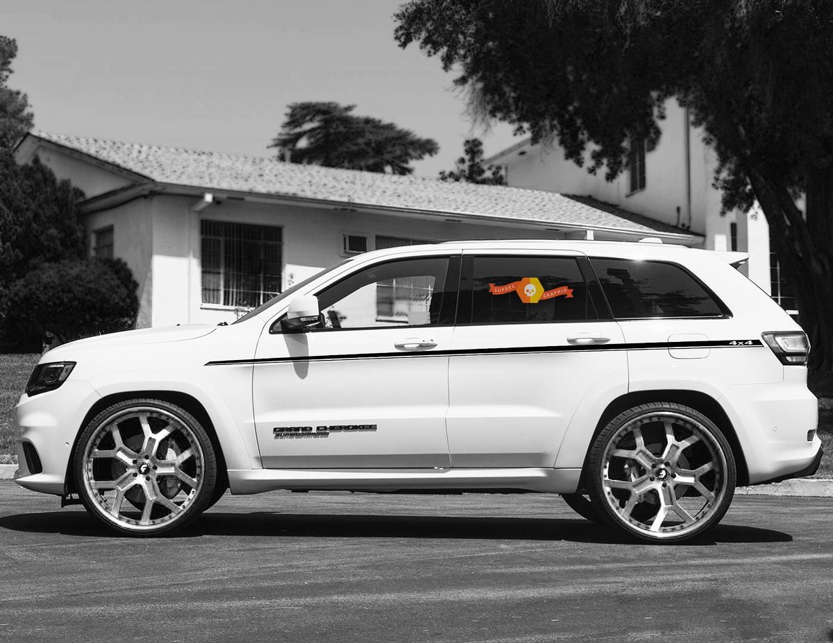 4x4 Logo Dünne Streifen Seiten Vinyl Aufkleber für Jeep Grand Cherokee