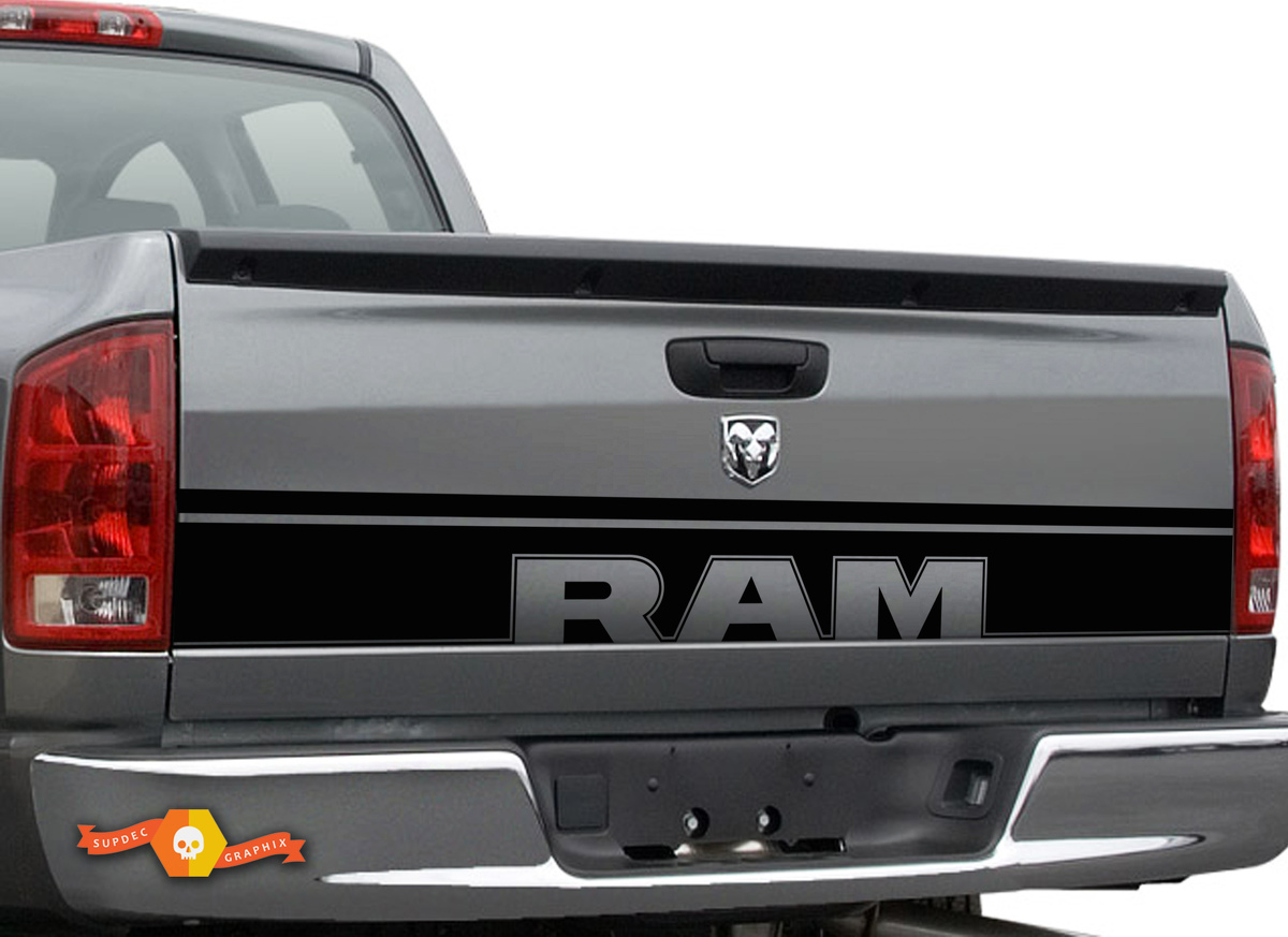 Dodge Ram 1500 LKW-Heckklappenakzent-Vinylgrafik-Streifenaufkleber
