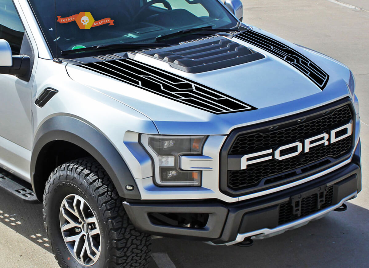 Ford F150 Raptor 2017-2018 Motorhauben-Grafikpaket-Aufkleber-Aufkleber
