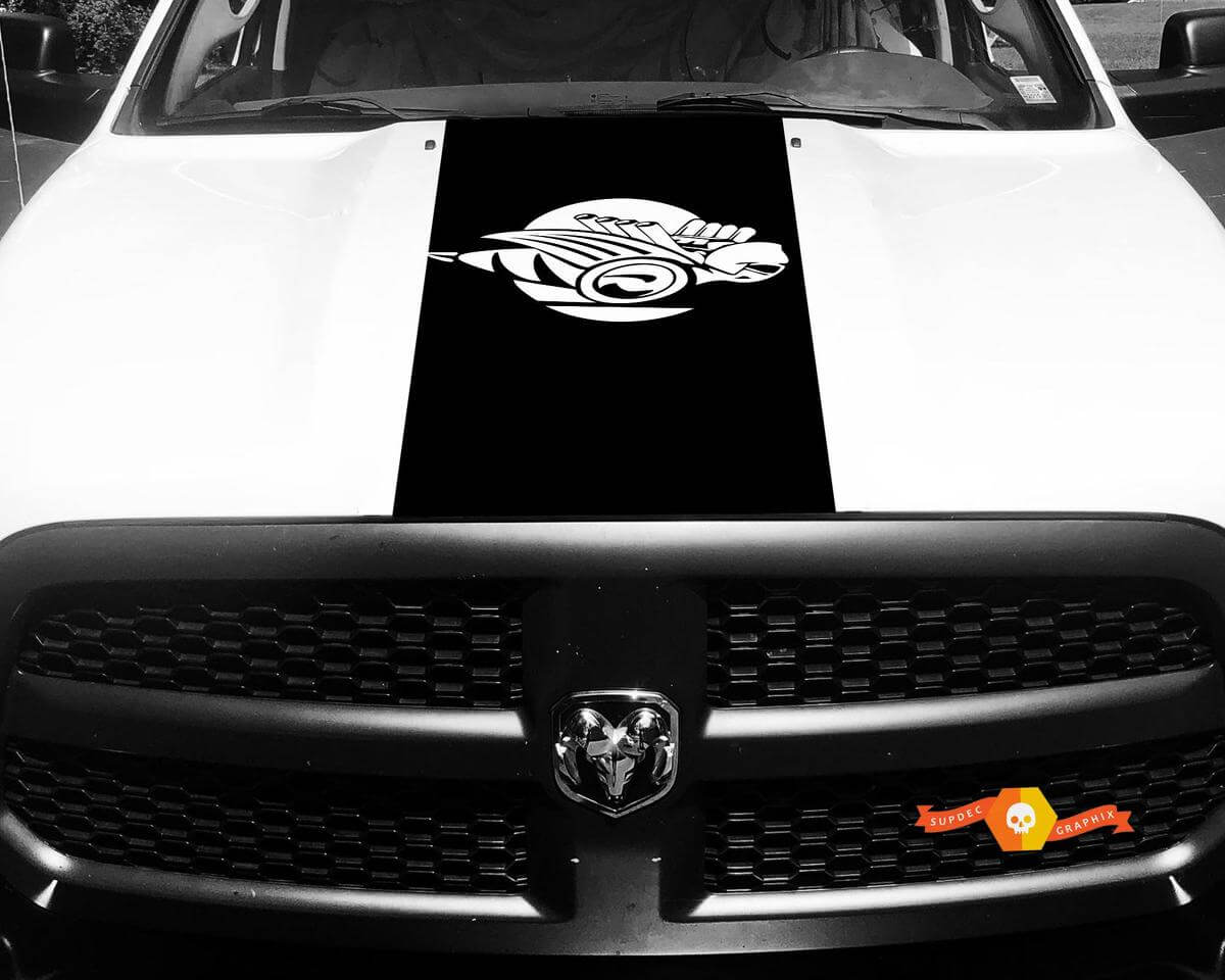 Dodge Ram 1500 2500 3500 Vinyl Racing Stripe Rumble Bee Hemi Hood Aufkleber Aufkleber #8
