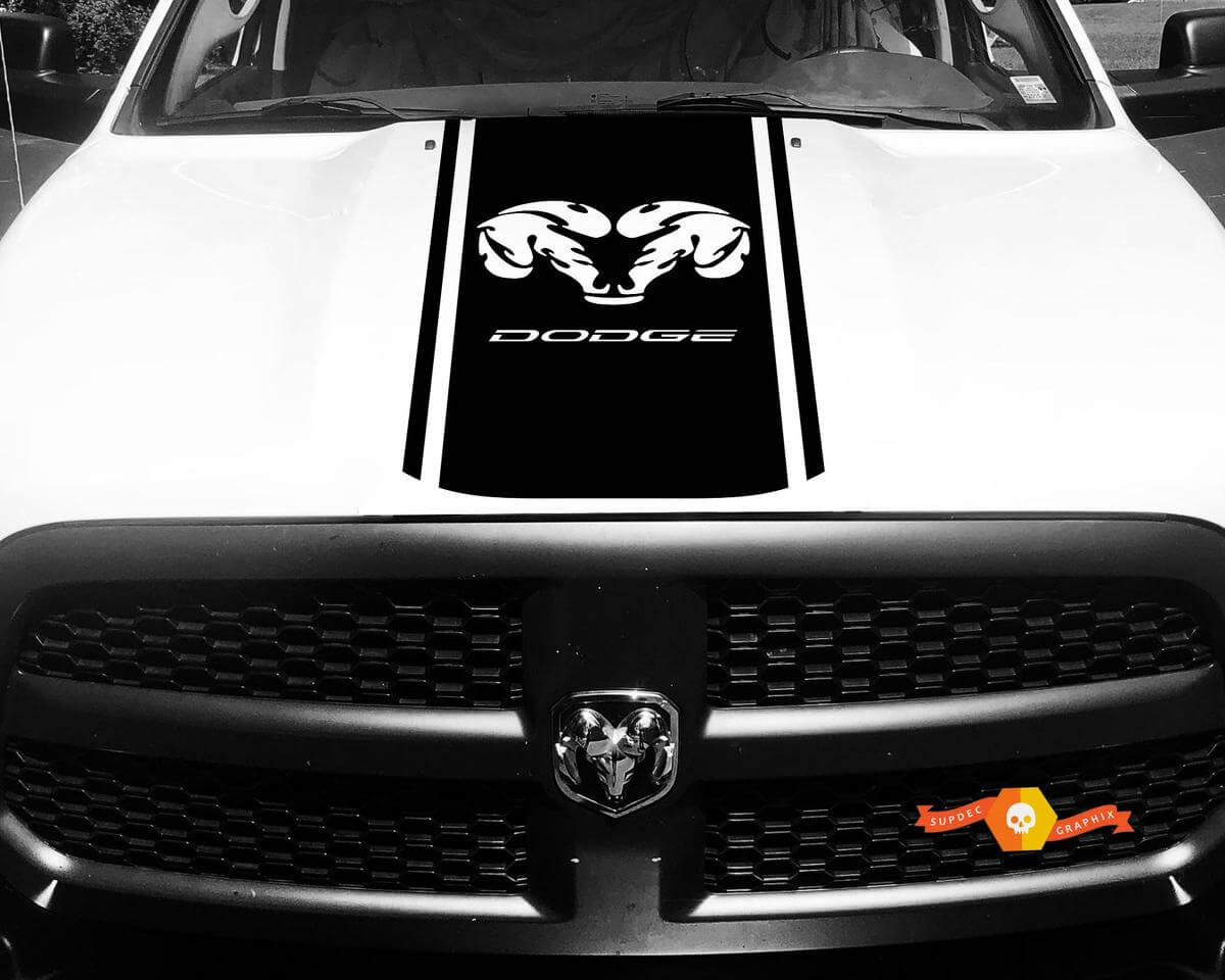 Dodge Ram 1500 2500 3500 Vinyl Racing Stripe RAM Dodge Hood Aufkleber #17
